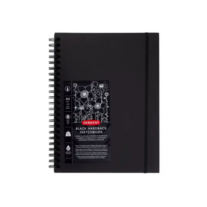 Derwent Cuaderno Espiral Dibujo Din A4 Papel Negro 40 Hojas 200 gr/m2 2