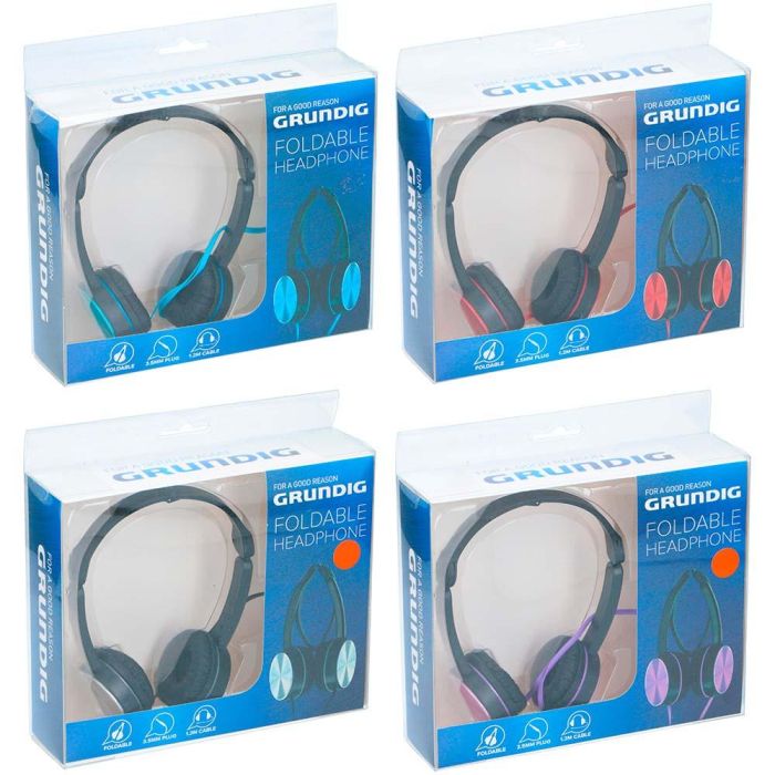 Grundig Auriculares Plegables PVC Cable 1,2 m Colores Surtidos 3