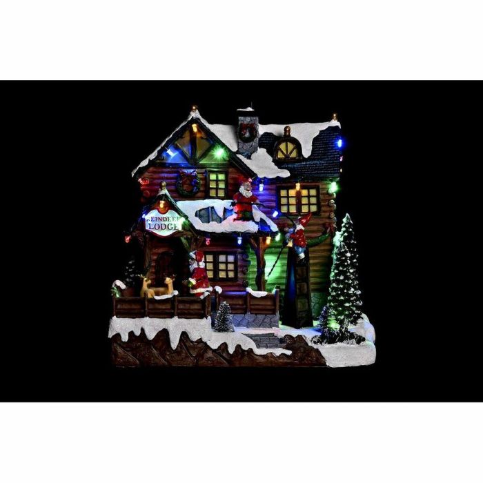 DKD Home Decor Casa Navidad Tradicional con Movimiento Musical y LED de Resina Multicolor 25.5x21x25cm Funciona con 3 Pilas AA 3 DKD Home Decor Casa Navidad Tradicional con Movimiento Musical y LED de Resina Multicolor 25.5x21x25cm Funciona con 3 Pilas AA 3
