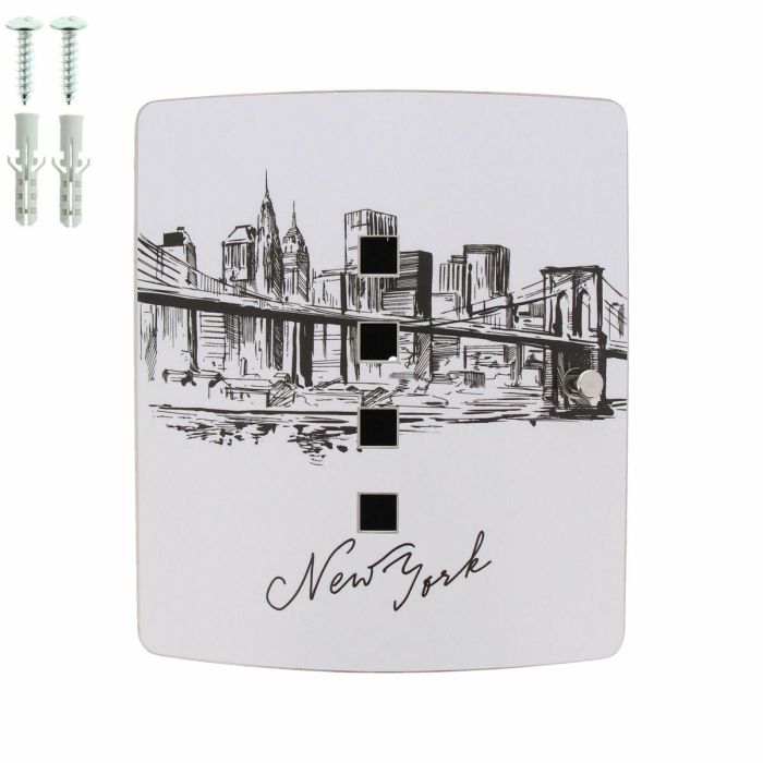 Burg Wachter Armario para llaves 6204/10 Ni Skyline NY | Caja de llaves de acero con cierre magnético y diseño estampado 2 Burg Wachter Armario para llaves 6204/10 Ni Skyline NY | Caja de llaves de acero con cierre magnético y diseño estampado 2