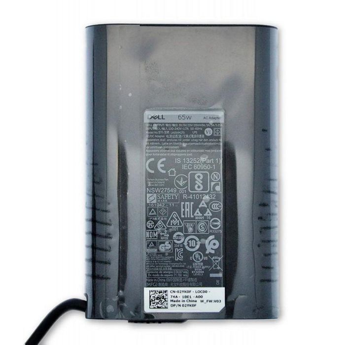 Dell AC Adapter, 65W, 19.5V, 3 Pin, Type C, C6 Power Cord 6 Dell AC Adapter, 65W, 19.5V, 3 Pin, Type C, C6 Power Cord 6