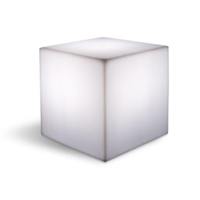 Lumisky Lámpara de Suelo Decorativa Cubo Moderno Polietileno Grueso Blanco y Negro 40 cm con Base E27 para Iluminación Cálida 3