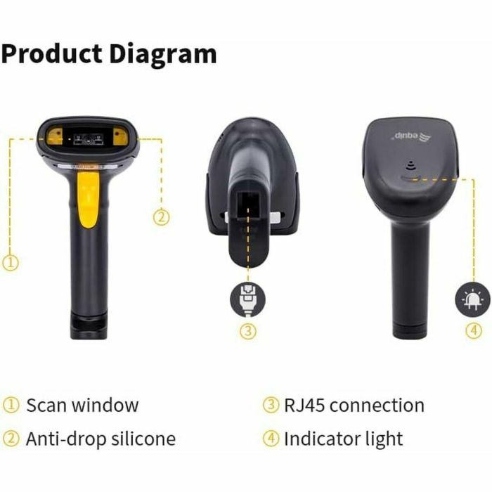 Equip Scanner Codigo de Barras USB 1D con Soporte Incluido 2