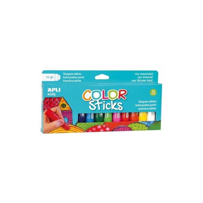 Tempera Solida Apli Sticks Surtido 10G Estuche De 12