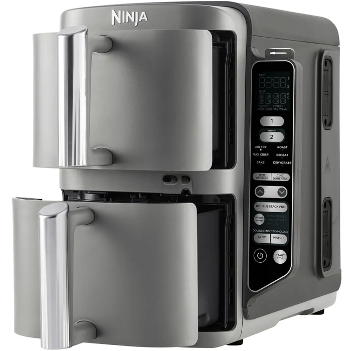 Ninja Freidora de aire Doble apilable XL SL451EU, 9.5L, 6 Programas, Sonda Temperatura, 2470W 1