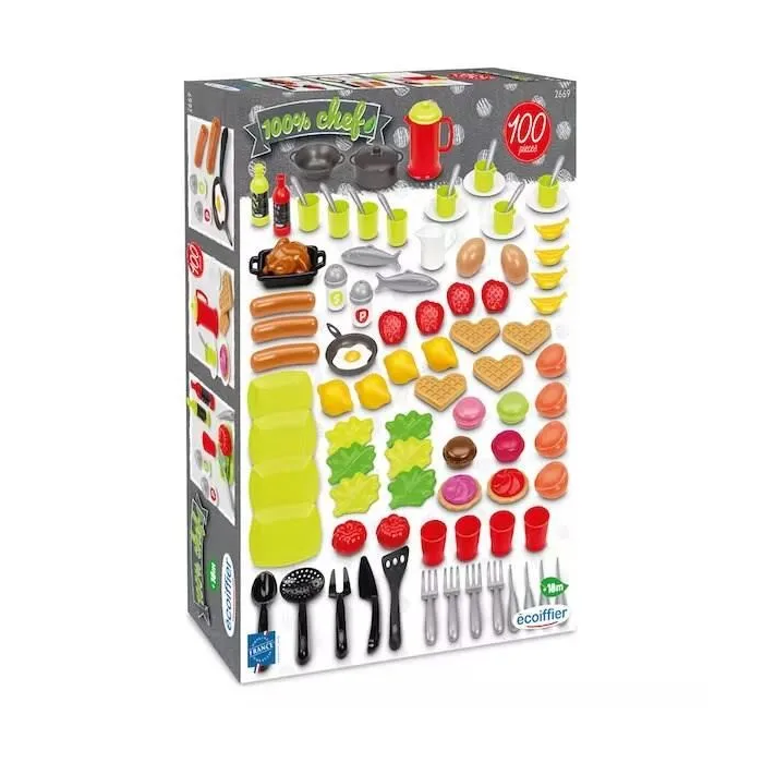 Ecoiffier Dinette Box 100 Piezas Ref. 3280250026693 Colección Chef 100% para +18 Meses 1