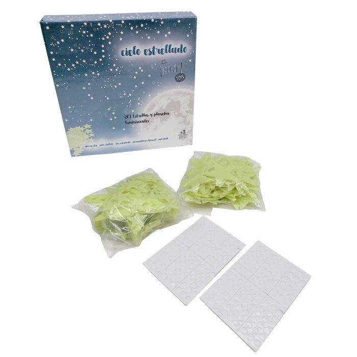 Tachan Pack Estrellas, Luna y Planetas Luminiscentes Autoadhesivos - 201 Elementos para Decorar Techos de Habitación, Edad +3 Años 1 Tachan Pack Estrellas, Luna y Planetas Luminiscentes Autoadhesivos - 201 Elementos para Decorar Techos de Habitación, Edad +3 Años 1