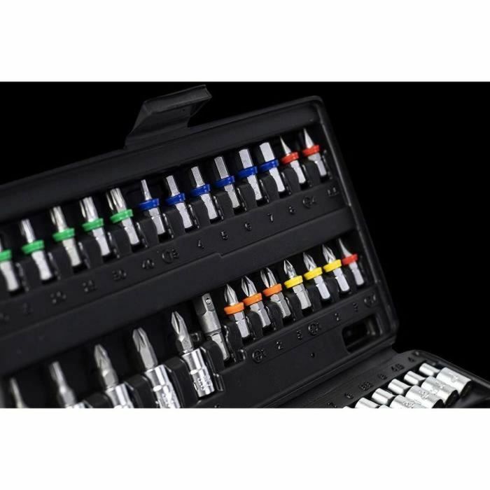 Connex Set de vasos y puntas 52 piezas con carraca reversible 72 dientes, vasos de Cromo Vanadio y estuche. Ideal para bricolaje y taller 2 Connex Set de vasos y puntas 52 piezas con carraca reversible 72 dientes, vasos de Cromo Vanadio y estuche. Ideal para bricolaje y taller 2