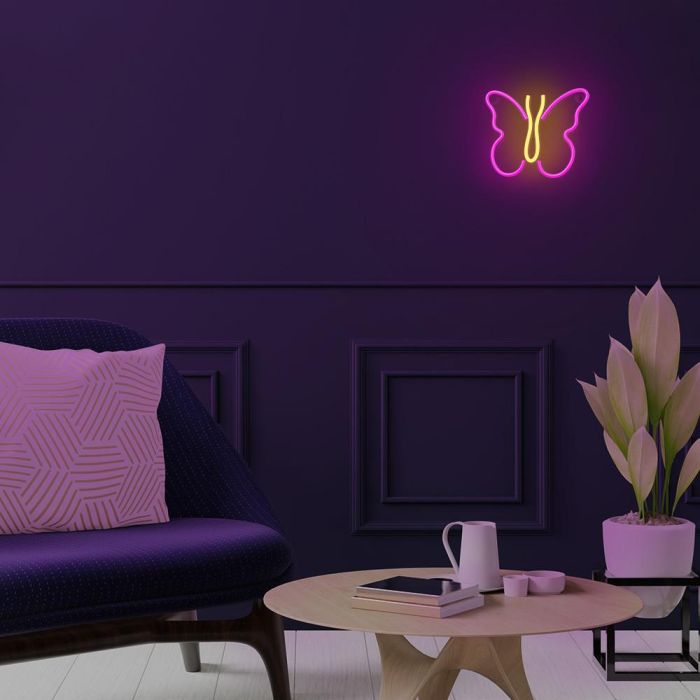 Forever Lámpara Neon LED Mariposa Rosa - Iluminación Decorativa 8