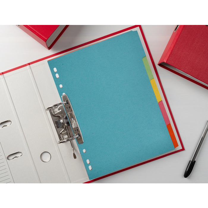 Q-connect Separador Cartulina Juego de 5 Separadores Din A4 Multitaladro 8