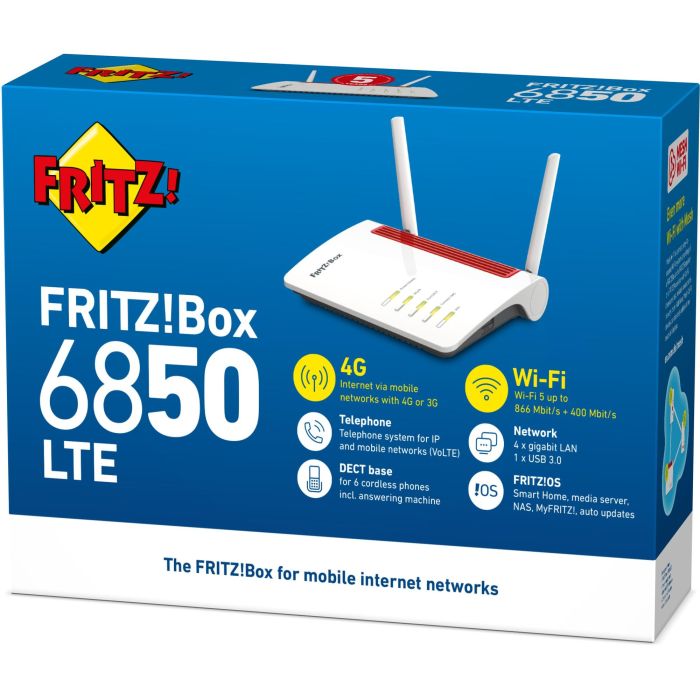 AVM Fritz! Box 6850 LTE - Router - WLAN 3 AVM Fritz! Box 6850 LTE - Router - WLAN 3
