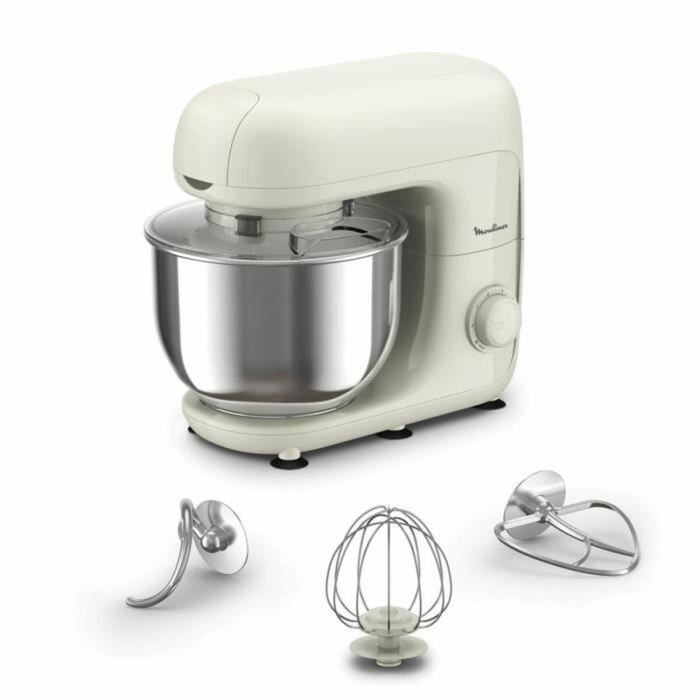 MOULINEX Bake Essential Robot de cocina, Bol 4,8 L, Kit de repostería, 800 W, Blanco QA160110