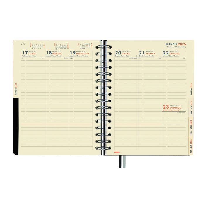 Agenda Finocam Tempus Negro Cuarto 15,5 x 21,7 cm 2024-2025 9