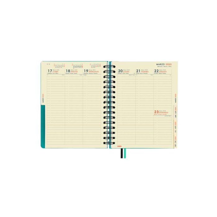 Agenda Finocam Tempus Azul Cuarto 15,5 x 21,7 cm 2024-2025 1