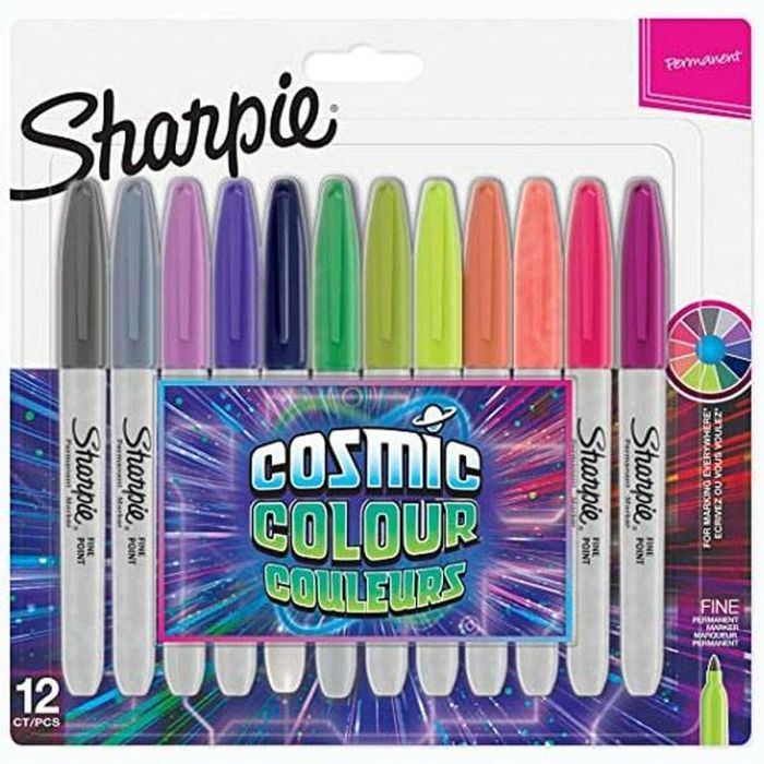 Sharpie Marcador Permanente Cosmic Fine Punta Redonda 0.9 mm C-Surtidos Blíster 12 Ud