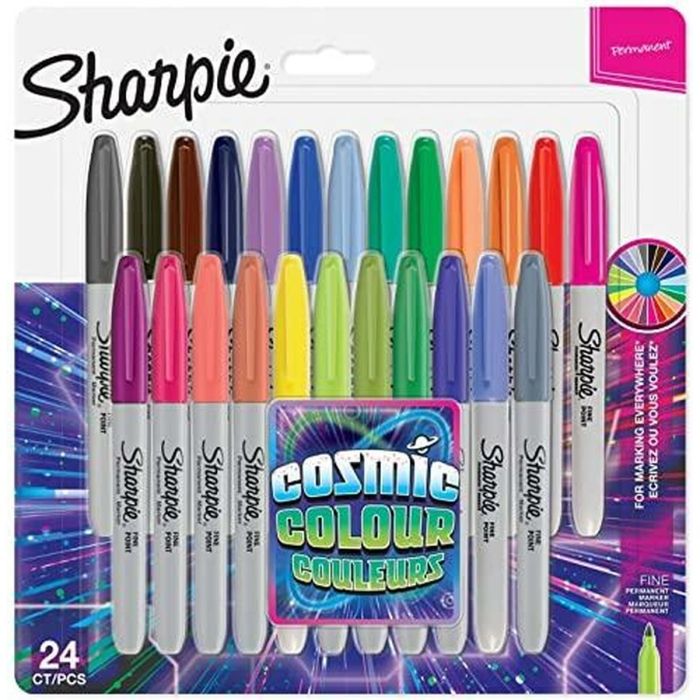 Sharpie Marcador Permanente Cosmic Fine Punta Redonda 0.9 mm C-Surtidos Blíster 24 Ud