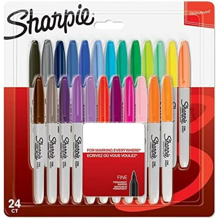 Sharpie Marcador Permanente Fine Punta Redonda 0.9 mm C-Surtidos Blíster 24 Ud