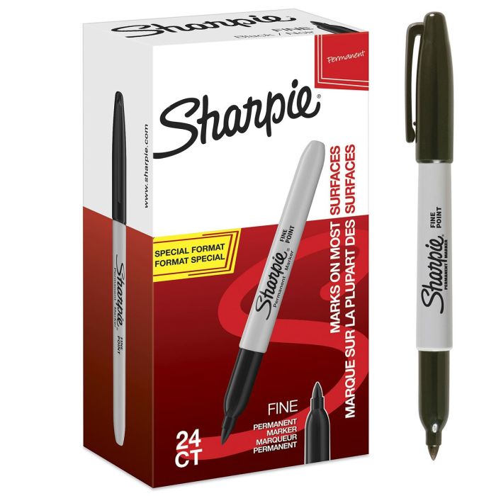 Rotulador permanente Sharpie Fine Permanente Negro 24 Piezas 1