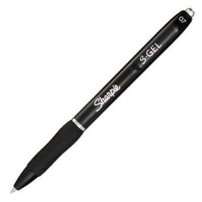 Bolígrafo de gel Sharpie S-Gel Retráctil Negro 0,7 mm (12 Unidades) 1