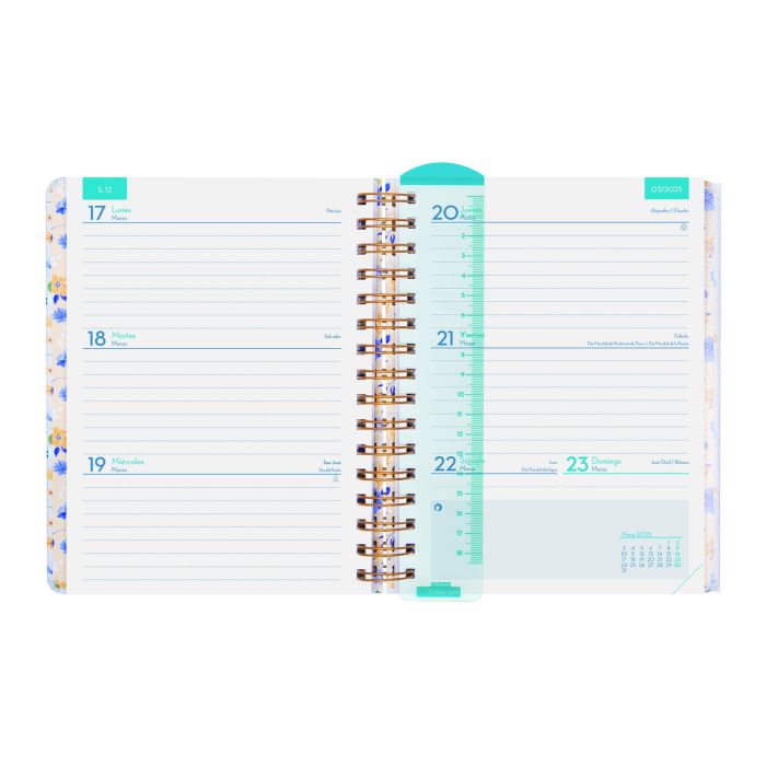 Agenda Finocam Flowers Multicolor Cuarto 15,5 x 21,2 cm 2024-2025 Docente 4