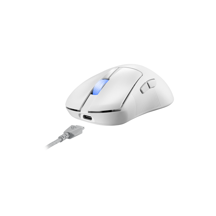 ASUS ROG Keris II Ace Wireless AimPoint White ratón mano derecha RF Wireless + Bluetooth + USB Type-A Óptico 42000 DPI 6