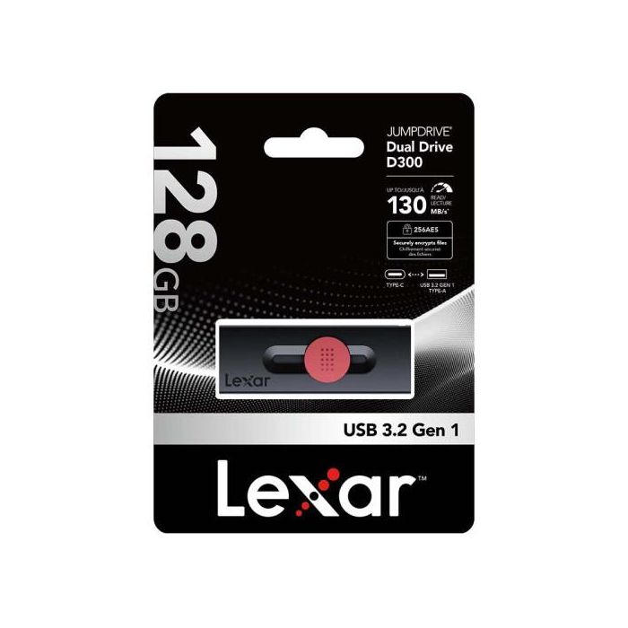 Lexar 128Gb Dual Type-C And Type-A Usb 3.2 Flash Drive, Up To 130Mb/S Read