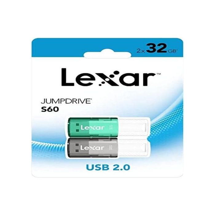 Lexar 2X32Gb Pack Jumpdrive S60 Usb 2.0 Flash Drive