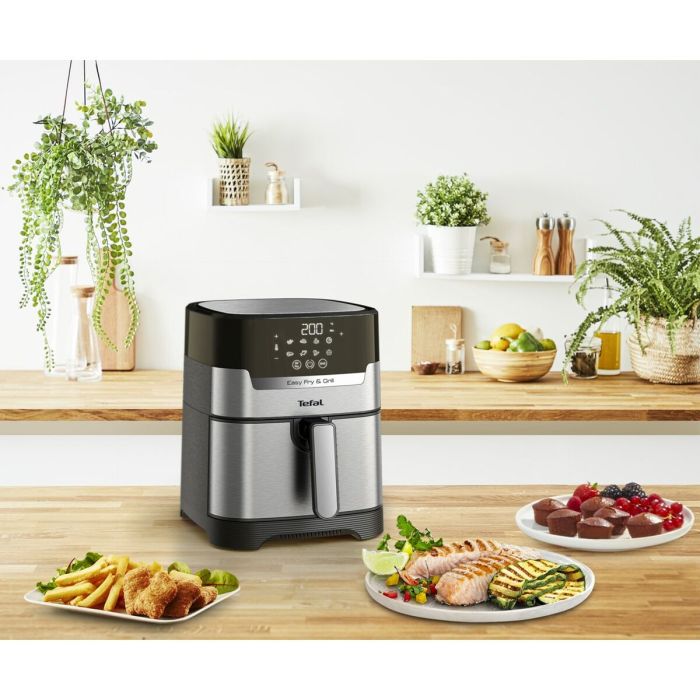 Freidora sin Aceite Tefal EY505D15 Negro Plateado Acero 1550 W 4,2 L 9 Freidora sin Aceite Tefal EY505D15 Negro Plateado Acero 1550 W 4,2 L 9