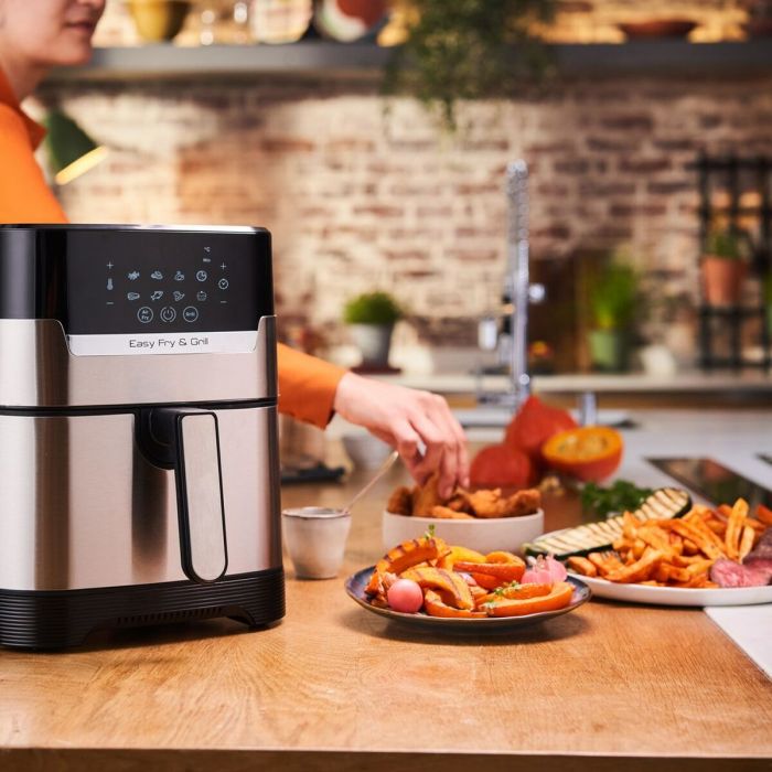Freidora sin Aceite Tefal EY505D15 Negro Plateado Acero 1550 W 4,2 L 4 Freidora sin Aceite Tefal EY505D15 Negro Plateado Acero 1550 W 4,2 L 4