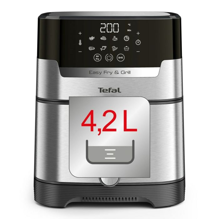 Freidora sin Aceite Tefal EY505D15 Negro Plateado Acero 1550 W 4,2 L 3 Freidora sin Aceite Tefal EY505D15 Negro Plateado Acero 1550 W 4,2 L 3