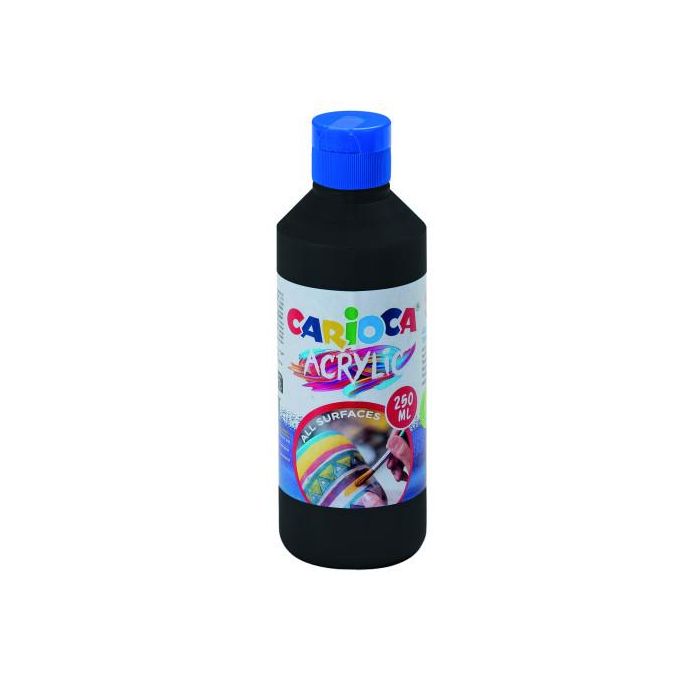 Botella Pintura Acrilica 250 Ml. Negro Carioca 40431/02