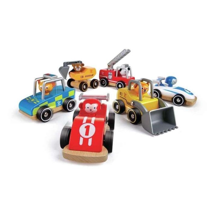Vehiculos de madera wild riders con animales conductores 12x5,8x7,6cm - Modelos surtidos 3