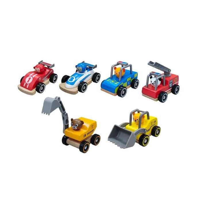 Vehiculos de madera wild riders con animales conductores 12x5,8x7,6cm - Modelos surtidos 5