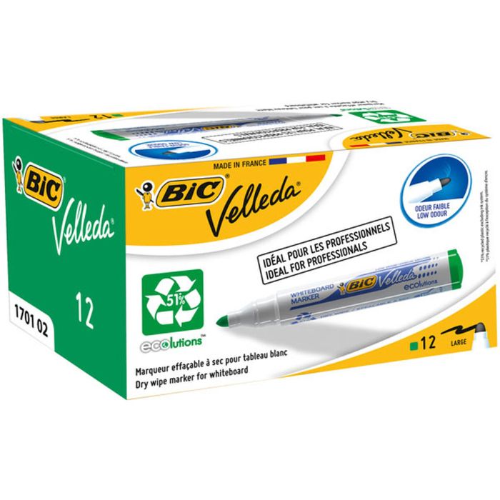 Rotuladores de tiza líquida Bic Velleda Ecolutions 1701 Verde (12 Piezas) 1