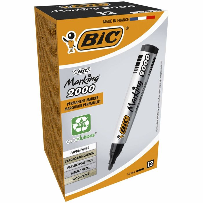 Rotulador permanente Bic Marking 2000 Negro 12 Piezas 2