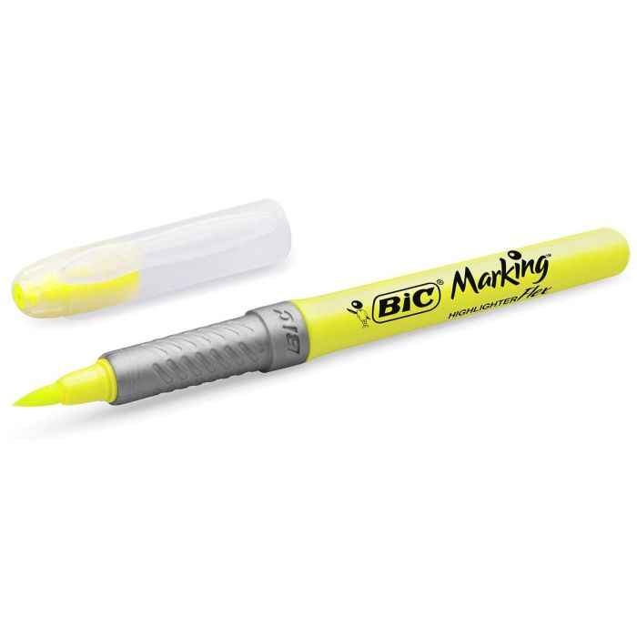 Marcador Fluorescente Bic Highlighter Flex Amarillo 12 Piezas 0 Marcador Fluorescente Bic Highlighter Flex Amarillo 12 Piezas 0