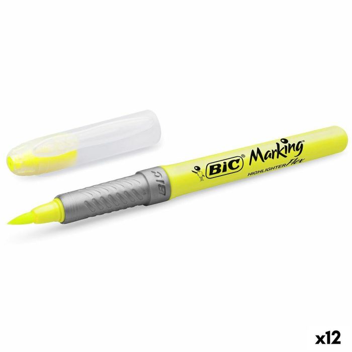 Marcador Fluorescente Bic Highlighter Flex Amarillo 12 Piezas 2 Marcador Fluorescente Bic Highlighter Flex Amarillo 12 Piezas 2