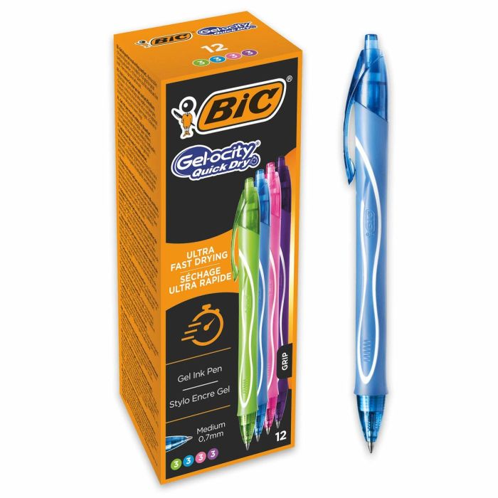 Bolígrafo de gel Bic Gel-Ocity Quick Dry 4 Colours 12 Unidades 1