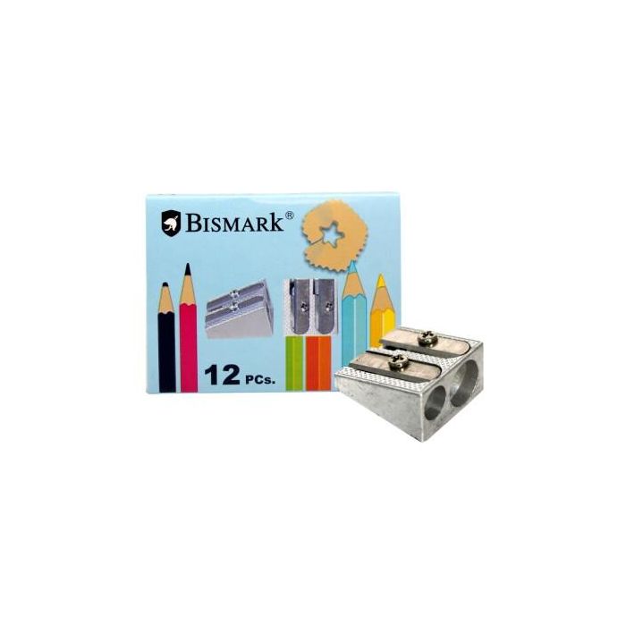 Bismark Afilalápices aluminio cuña doble -12u-