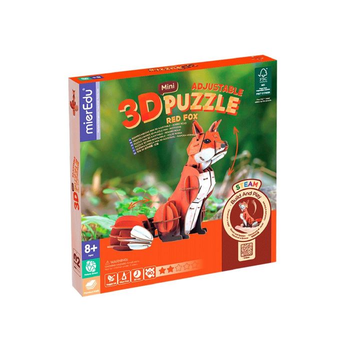 Mini Puzzle 3D Zorro Rojo Me4114 Mieredu 2