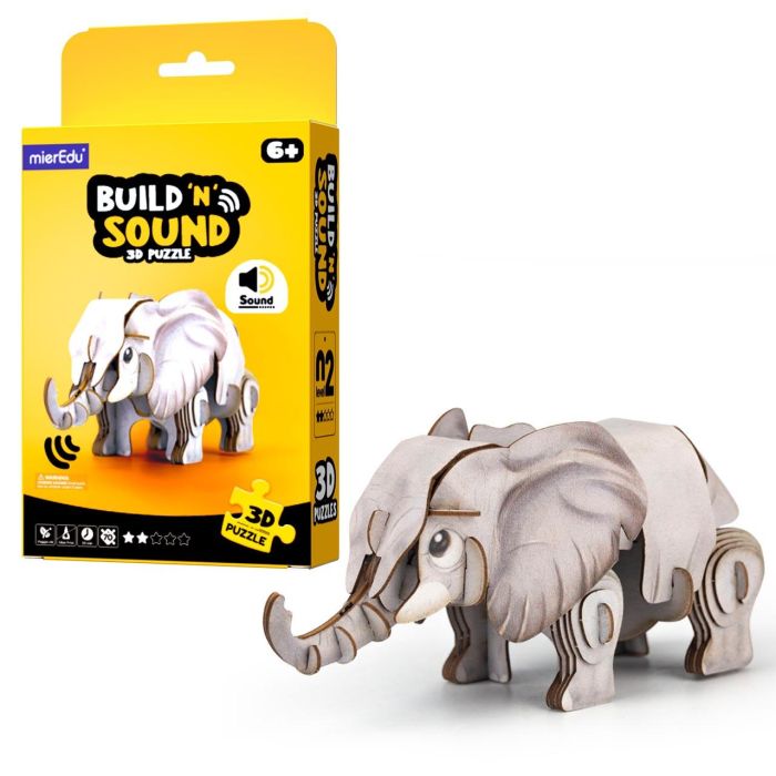 Mini Puzzle 3D Con Sonido Elefante Pp1111 Mieredu