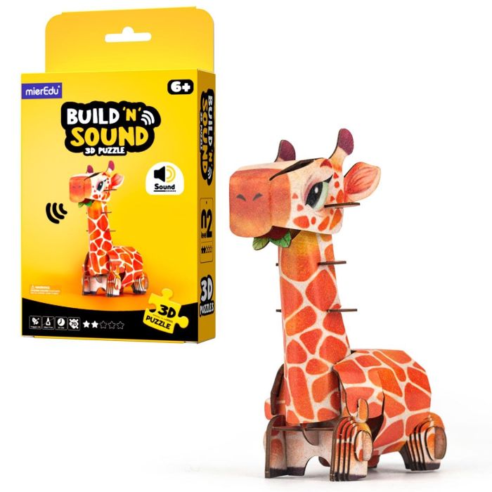 Mini Puzzle 3D Con Sonido Jirafa Pp1113 Mieredu