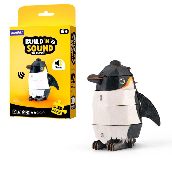 Mini Puzzle 3D Con Sonido Pingüino Pp1121 Mieredu