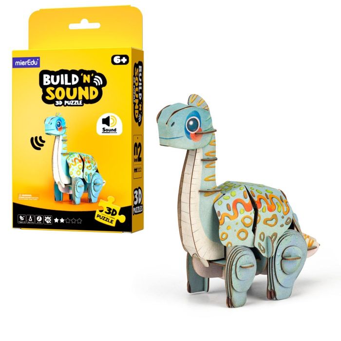 Mini Puzzle 3D Con Sonido Brachiosaurus Pp1126 Mieredu