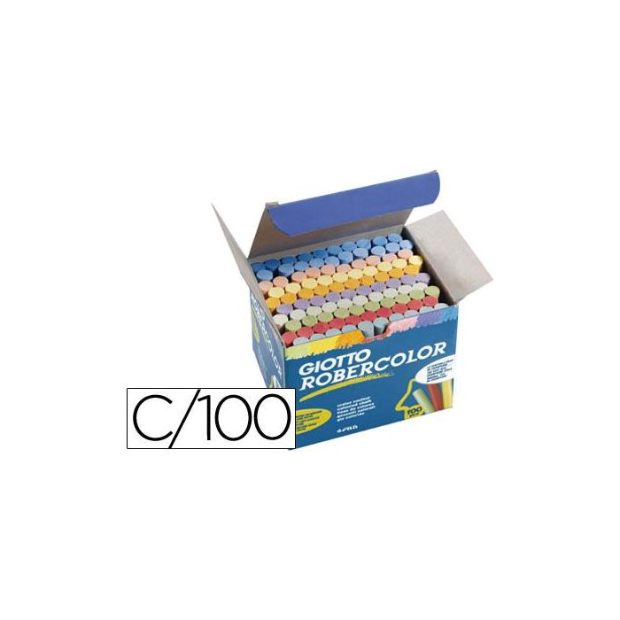 Giotto Tizas Robercolor Antipolvo Colores Surtidos Caja 100 Ud