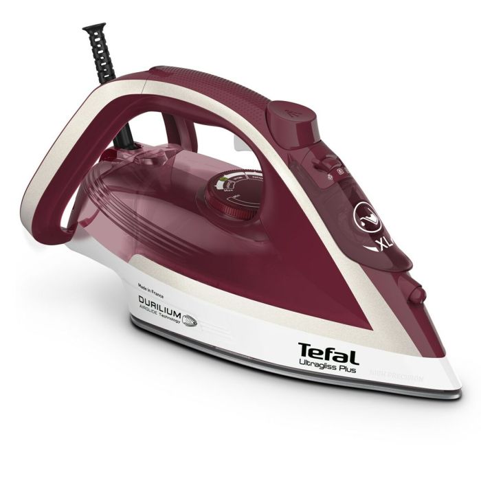Tefal FV6810 Plancha a Vapor Ultimate Pure 2800W, Golpe Vapor 250g/min, Antical, Rojo/Plata