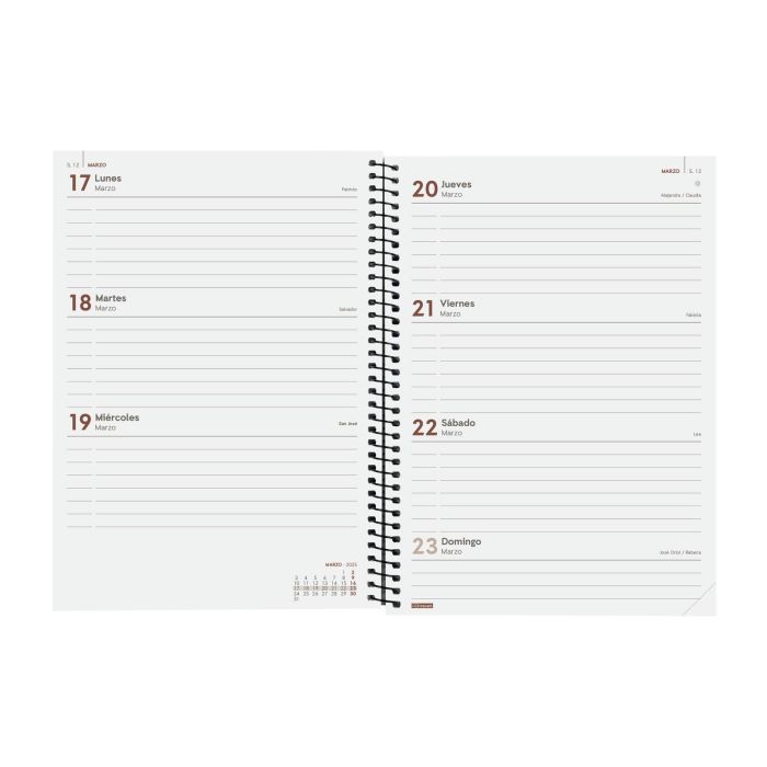 Finocam Agenda Anual Opaque Espiral E10-155x212 mm Svh Burdeos 2025 4