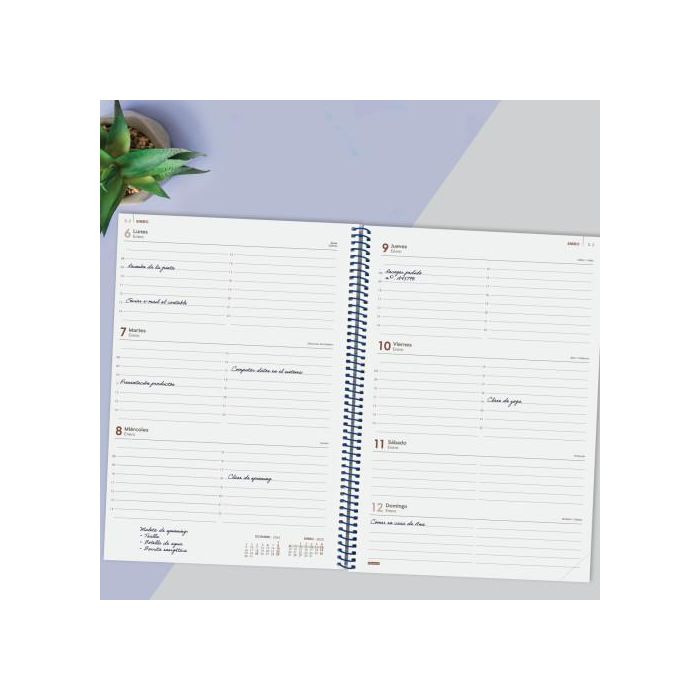 Finocam Agenda Anual Year Espiral E40-210x297 mm Svh Azul 2025 2