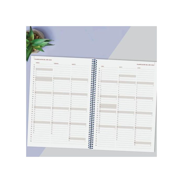 Finocam Agenda Anual Year Espiral E40-210x297 mm Svh Azul 2025 3