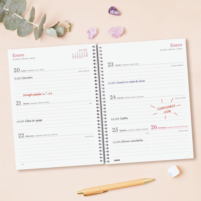 Finocam Agenda Anual Design Collection Espiral E10-155x212 mm Svh Imposible 2025 2